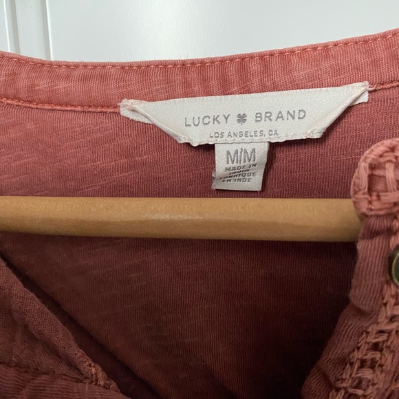 Lucky Brand Embroidered Boho Cotton Top - Picture 2 of 5